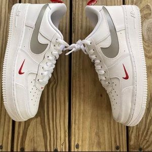 Nike Air Force 1 cut out swoosh AF1 basketball grey white athletic